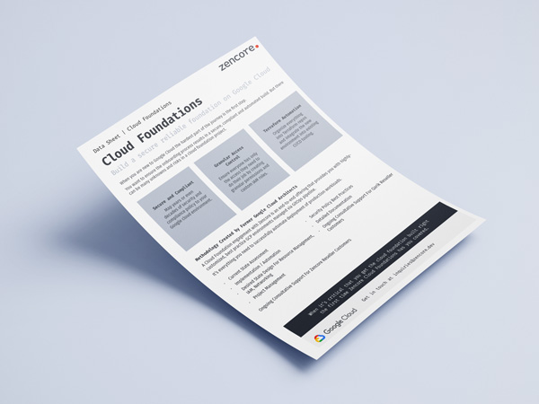 Download the Zencore Data Sheet to learn more about our Cloud Foundations & DevOps services.